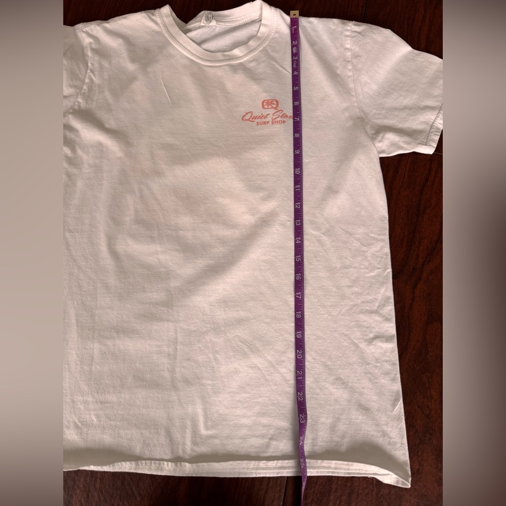 Quiet Storm Surf Shop Myrtle Beach 100% Cotton White Tee with Logo Accent Size L - Picture 4 of 9